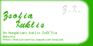 zsofia kuklis business card